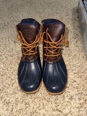 Sperry Navy and Brown Waterproof Lace-Up Boots
